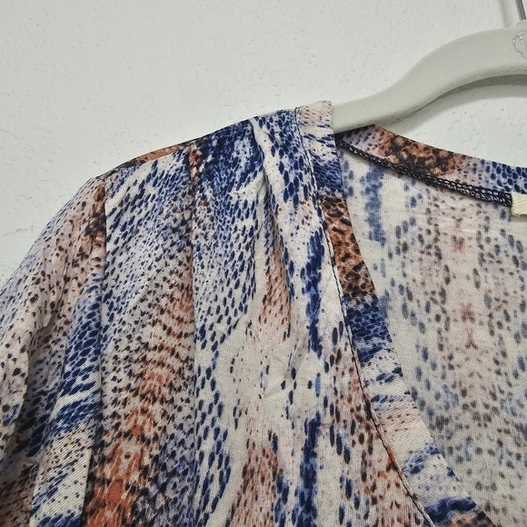 NWT LAmade Short Sleeve Tee Shirt Snake Print Side & Shoulder Ruched Detail XS - Picture 5 of 8